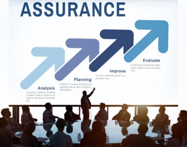 Meeting with a slideshow about assurance